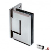 Charnière pour porte en verre 90°, verre/mur pour épaisseur de verre 8 - 12 mm   
